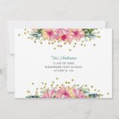 Invitation Hibiscus rose tropical Diplôme de photo florale (Dos)