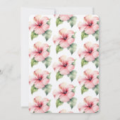 Invitation Hibiscus rose tropical Mariage floral (Dos)