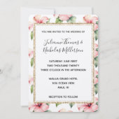Invitation Hibiscus rose tropical Mariage floral (Devant)