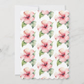 Invitation Hibiscus rose Tropical Parties scintillant or flor (Dos)