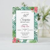 Invitation Hibiscus rouge 40e anniversaire (Debout devant)