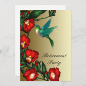 Invitation Hibiscus rouge des colibris Retraite des femmes (Devant / Derrière)