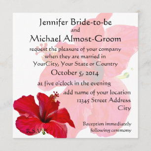 Invitation Hibiscus roux romantique