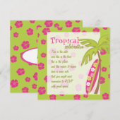 Invitation Hibiscus Surboard (Devant / Derrière)