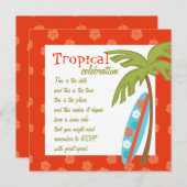 Invitation Hibiscus Surboard (Devant / Derrière)