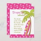 Invitation Hibiscus Surboard (Devant / Derrière)