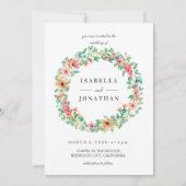 Invitation Hibiscus tropical | Aquarelle mariage de couronne  (Devant)
