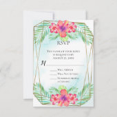 Invitation Hibiscus tropical Aquarelle Plage Mariage RSVP (Devant)