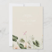 Invitation Hibiscus tropical boho pastel Mariage floral (Dos)