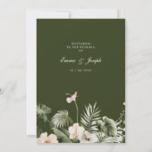 Invitation Hibiscus tropical boho pastel Mariage floral (Dos)