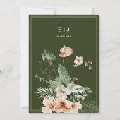 Invitation Hibiscus tropical boho pastel Mariage floral (Dos)