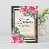 Invitation Hibiscus tropical Bois doux 16 (Debout devant)