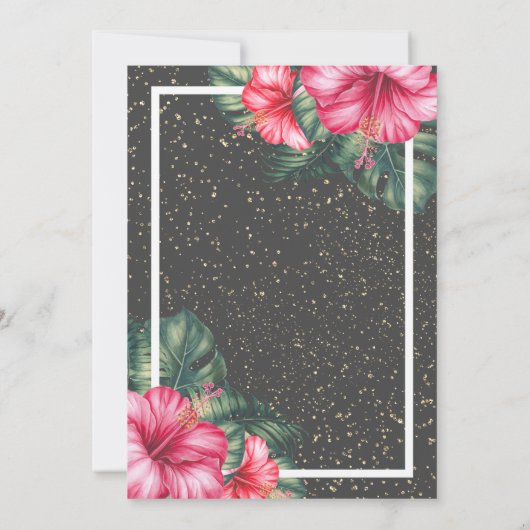 Invitation Hibiscus Tropical, Confetti (Dos)