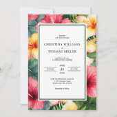 Invitation Hibiscus tropical Destination Florale Mariage (Devant)