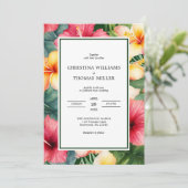 Invitation Hibiscus tropical Destination Florale Mariage (Debout devant)