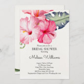 Invitation Hibiscus tropical Fête des mariées d'été (Devant / Derrière)