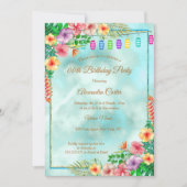 Invitation Hibiscus tropical fête d'été (Devant)