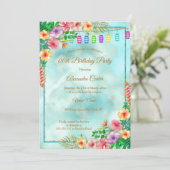 Invitation Hibiscus tropical fête d'été (Debout devant)