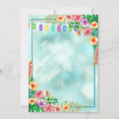 Invitation Hibiscus tropical fête d'été (Dos)