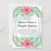 Invitation Hibiscus tropical Fleur d'aquarelle de plage Maria (Devant)