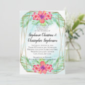 Invitation Hibiscus tropical Fleur d'aquarelle de plage Maria (Debout devant)