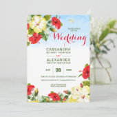 Invitation Hibiscus Tropical Floral (Debout devant)