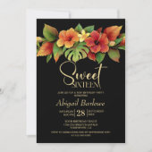 Invitation Hibiscus tropical Floral Sweet 16 Anniversaire (Devant)