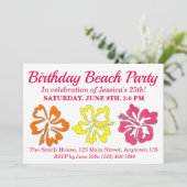 Invitation Hibiscus Tropical Hawaïen Fleurs Florales Imprimer (Debout devant)