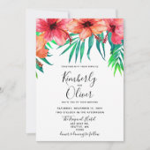Invitation Hibiscus tropical Hawaiian Beach Wedding (Devant)