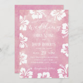 Invitation Hibiscus tropical Mariage d'aquarelle florale (Devant / Derrière)