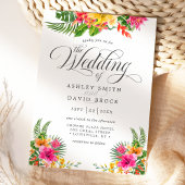 Invitation Hibiscus tropical Mariage de calligraphie florale