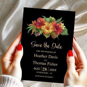 Invitation Hibiscus tropical Mariage floral Enregistrer la da