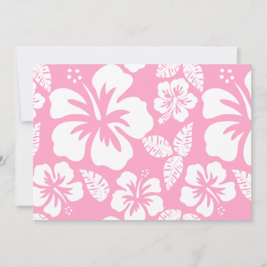 Invitation Hibiscus Tropical Rose Carnation; Palme D'Été (Dos)