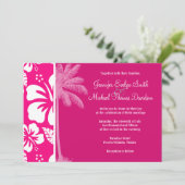 Invitation Hibiscus tropical rose vif (Debout devant)
