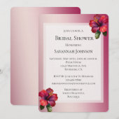 Invitation Hibiscus Tropical Rouge Fête des mariées florale (Devant / Derrière)