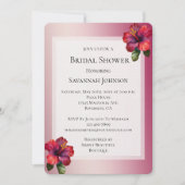 Invitation Hibiscus Tropical Rouge Fête des mariées florale (Devant)