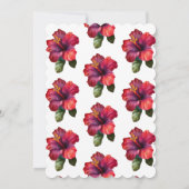 Invitation Hibiscus Tropical Rouge Parties scintillant Floral (Dos)