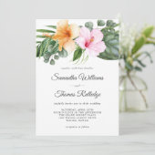 Invitation Hibiscus tropicaux et aquarelle de feuillage Flora (Debout devant)