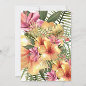 Invitation Hibiscus tropicaux Floral Jaune Or Rose Anniversai (Dos)