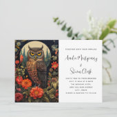 Invitation Hibou à la nuit avec un Mariage de Pleine lune (Debout devant)