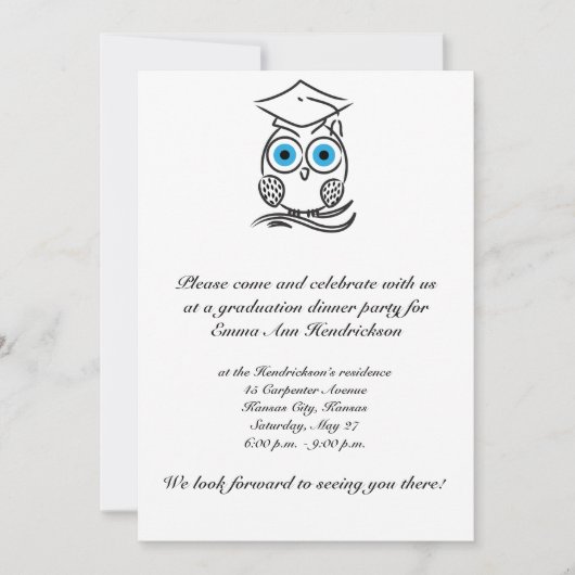 Invitation Hibou de fin d'études (Devant)