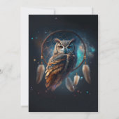 Invitation Hibou de l'espace mystique avec attrape-rêves (Dos)
