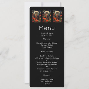 Invitation Hibou de nuit avec menu Pleine lune