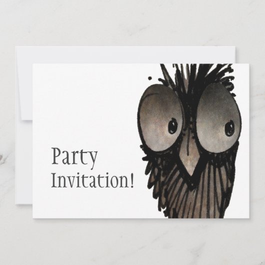 Invitation Hibou drôle (Devant)
