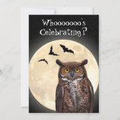 Invitation Hibou et la Pleine lune (Devant)