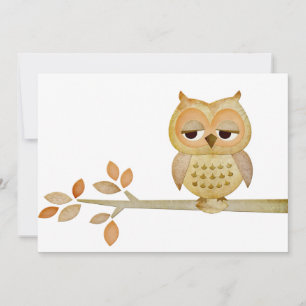 Invitation Hibou somnolent dans l'invitation d'arbre
