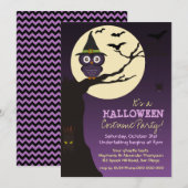 Invitation Hibou sur la fête d'anniversaire de Halloween de (Devant / Derrière)