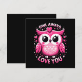 Invitation Hibou t'aime toujours - Saint-Valentin (Devant / Derrière)
