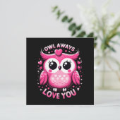 Invitation Hibou t'aime toujours - Saint-Valentin (Debout devant)
