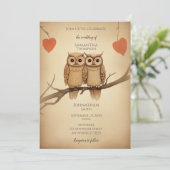 Invitation Hiboux amoureux (Debout devant)